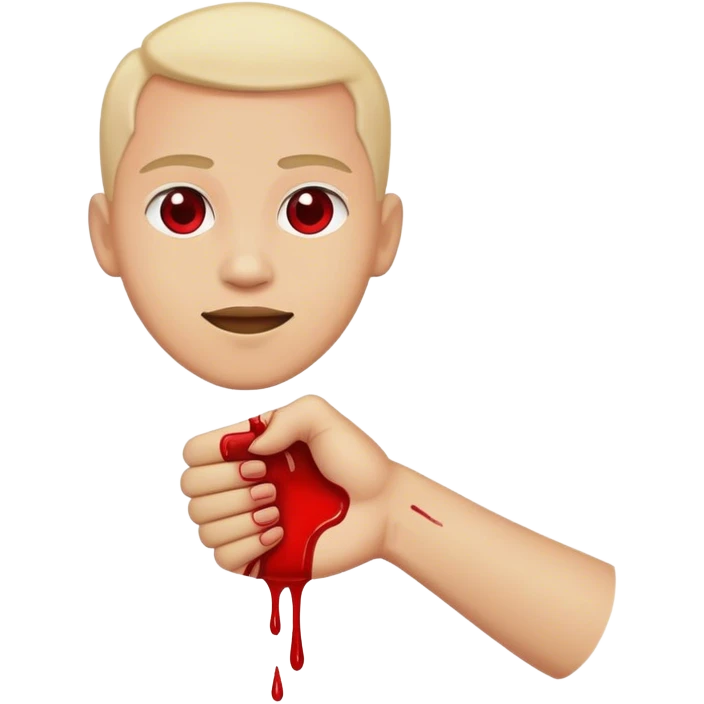 handshake, one hand in blood emoji