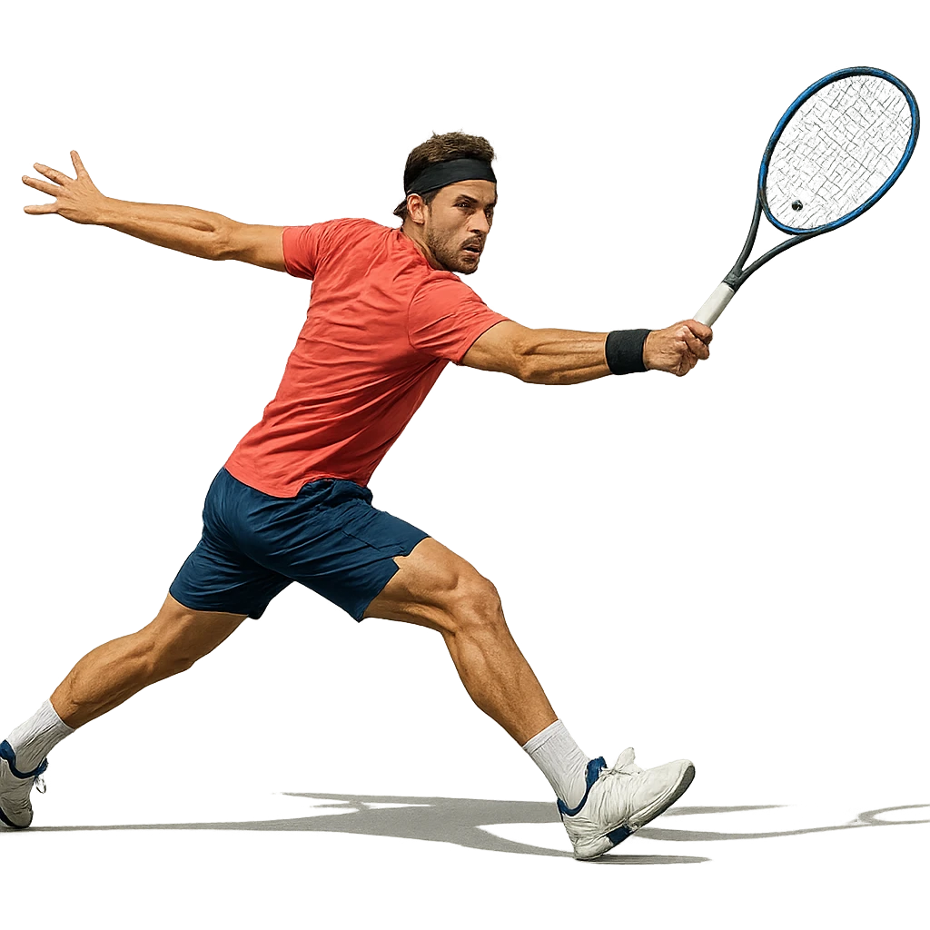 tennis player in action, dynamic pose, energetic, athletic emoji