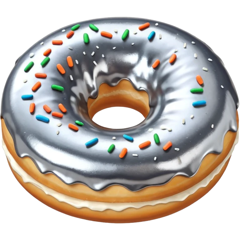Donut with silver frosting emoji