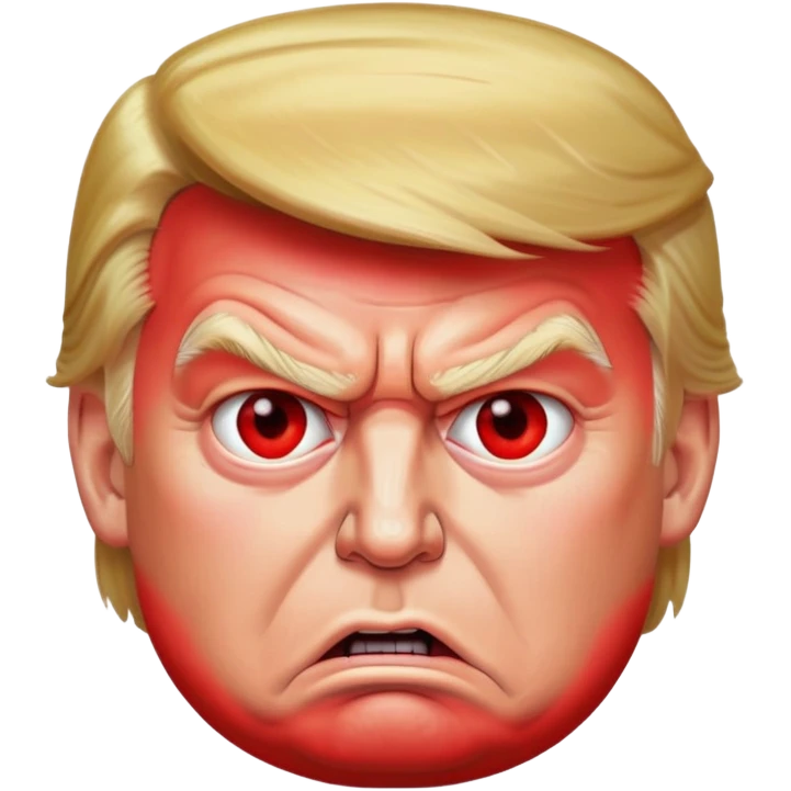 Donald Trump angry with red face emoji