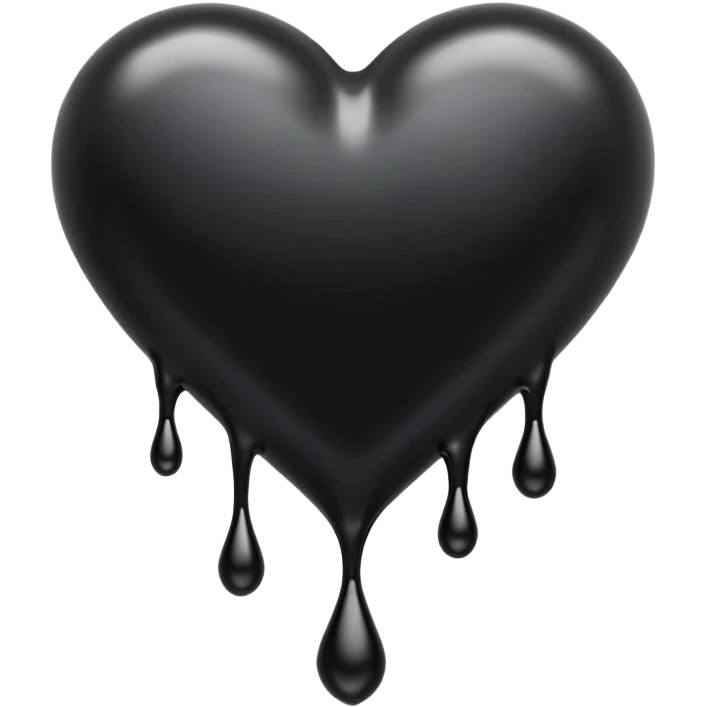 Dripping inky black heart emoji