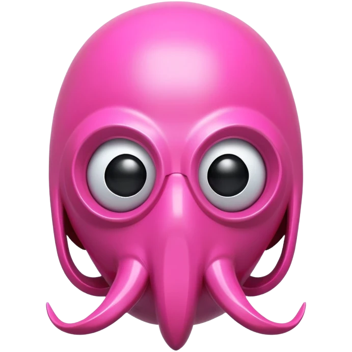 Squid Game pink guard mask with circle shape on face, 3D style, smooth and glossy emoji