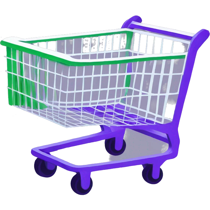 shopping cart violet white green emoji