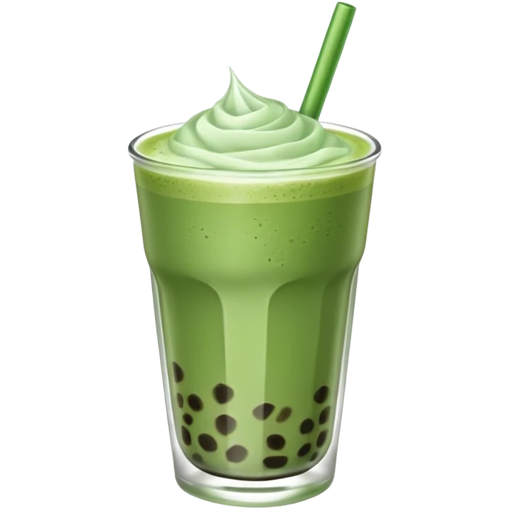 matcha latte with boba and ice emoji
