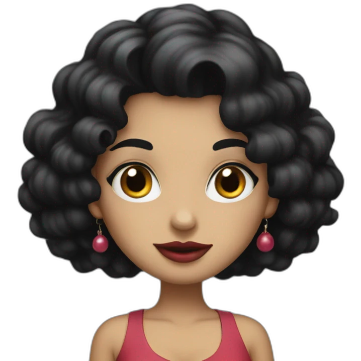 a women with black hair, like bettyboop emoji