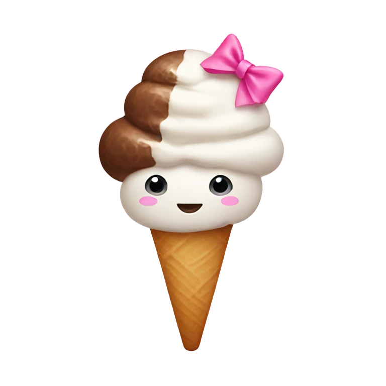 Cute Icecream with a pink bow emoji