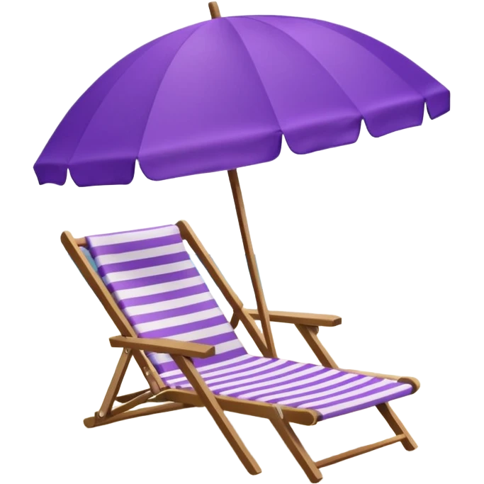 beach chair with striped purple umbrella emoji