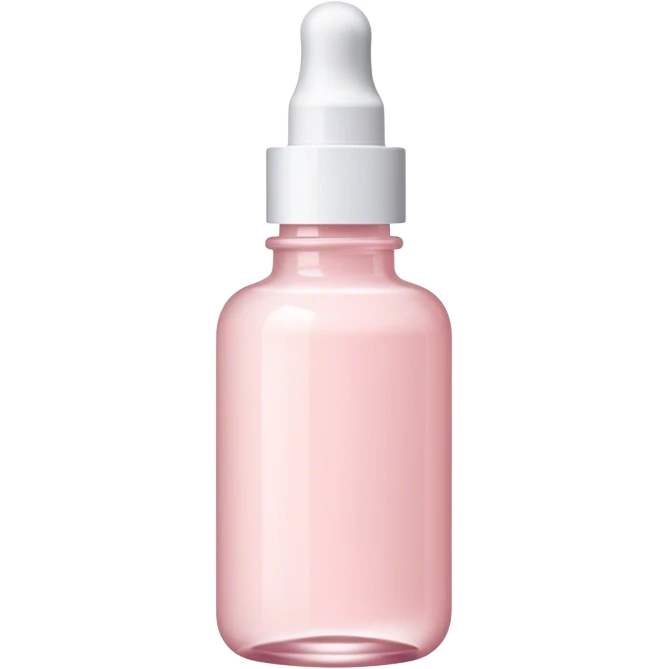 Pale pink serum bottle with white top emoji