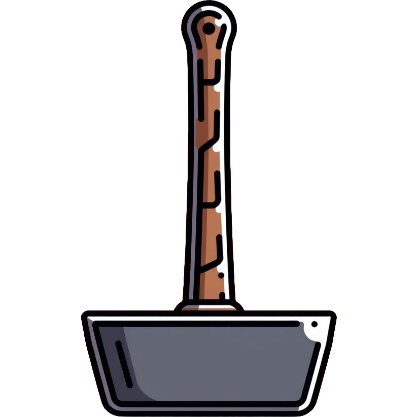 blacksmith hammer surrounded by fire emoji