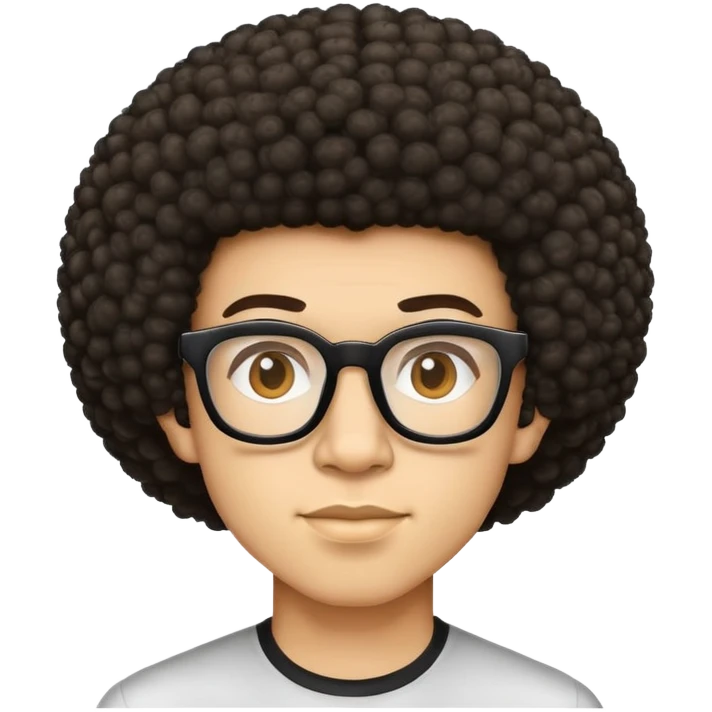 light skin nerd with afro emoji