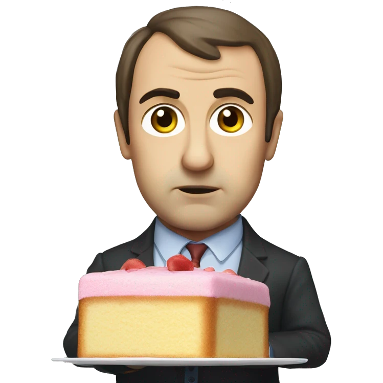 peter hitchens looking stern holding a battenberg cake emoji