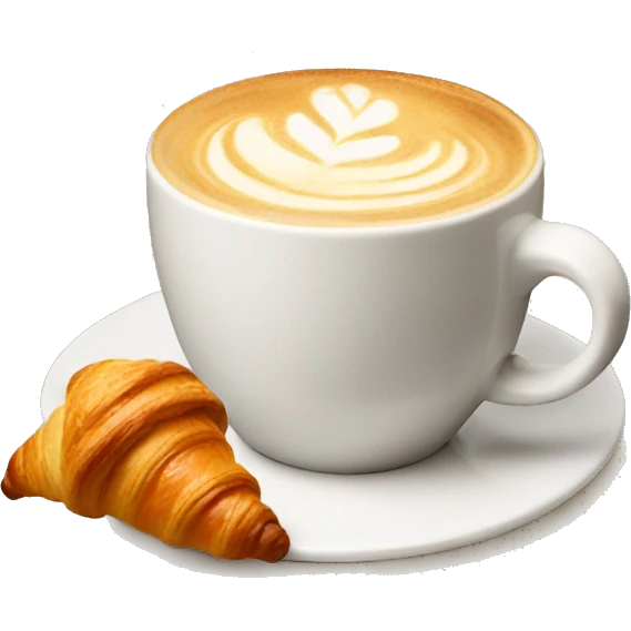 Cappuccino with a croissant  emoji