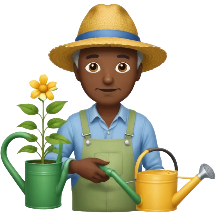dark skin grandfather gardener emoji