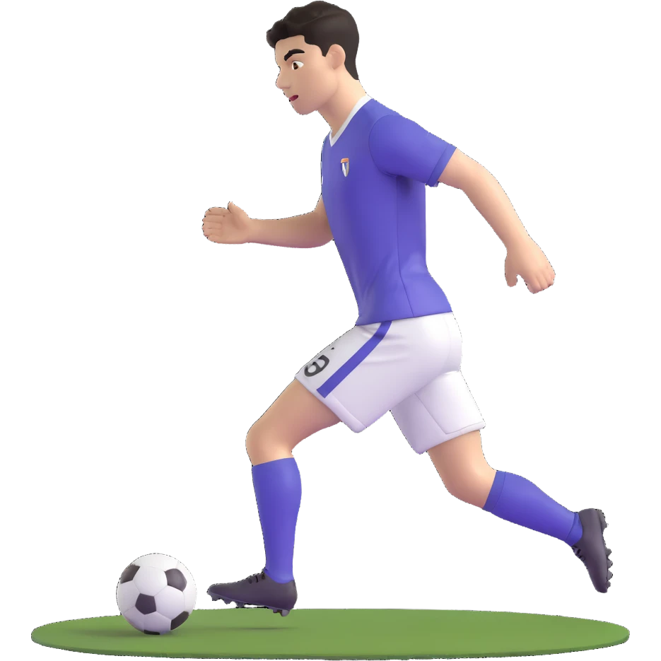 portrait of a soccer player resembling Cristiano Ronaldo, short dark hair, athletic build, goal celebration emoji