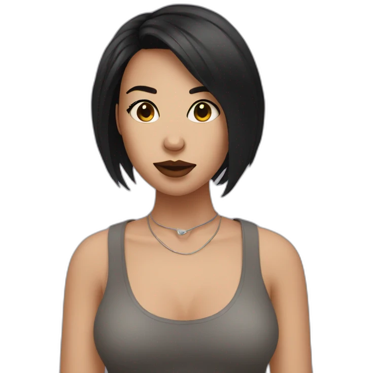 woman with short dark hair and septum piercing emoji