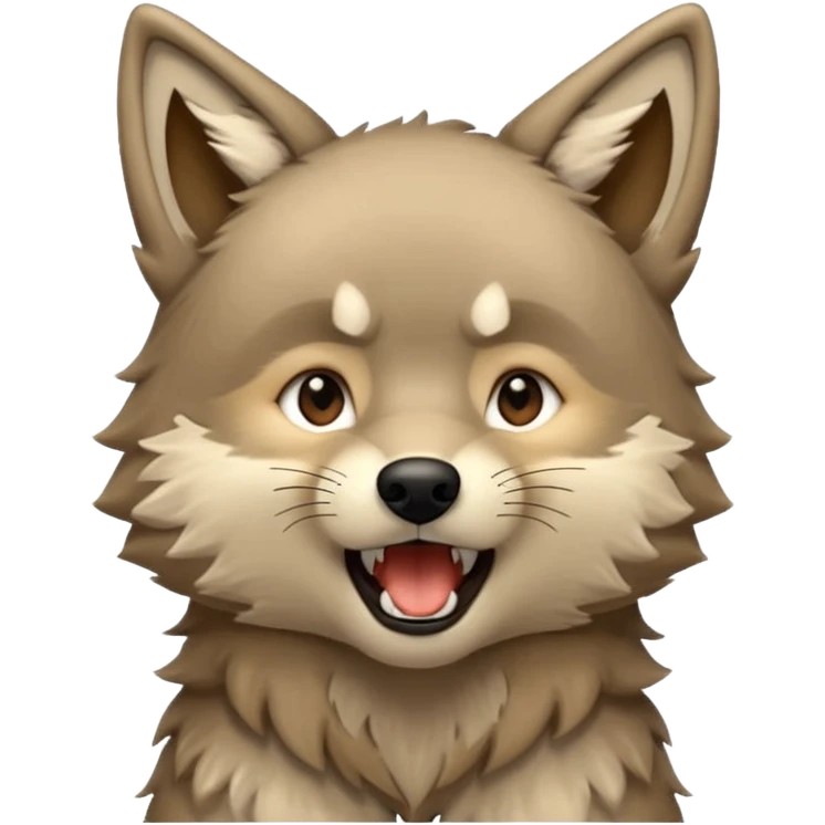 a wolf cub howling head up the word hundooooo emoji