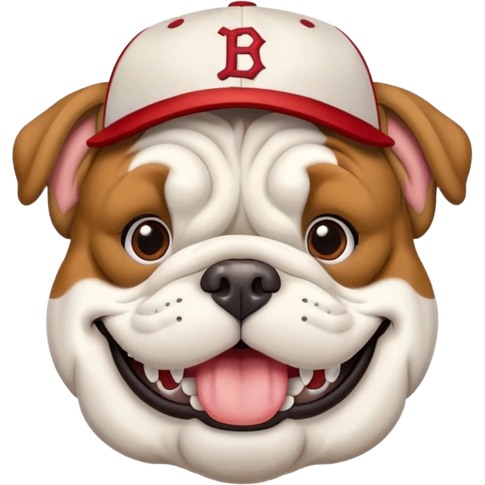 Bulldog with baseball hat emoji