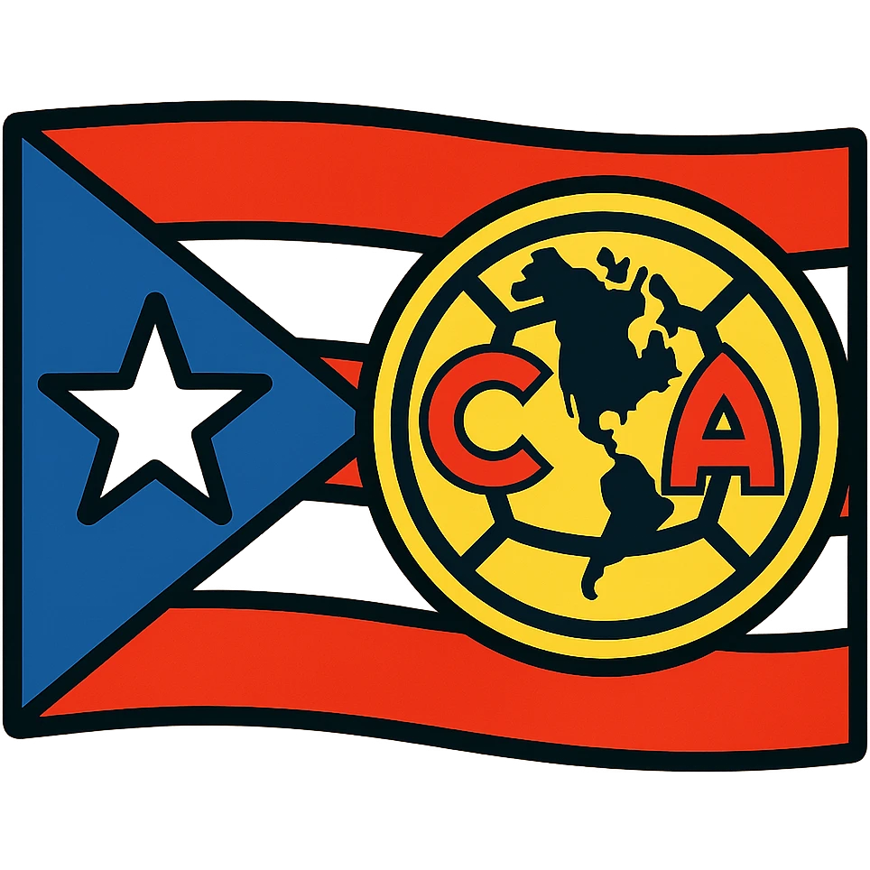 Puerto Rico flag with Club América logo overlay emoji