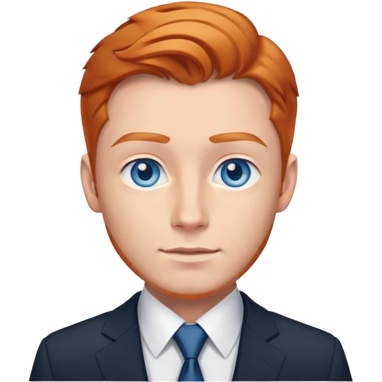 Man with blue eyes ginger hair in the business suit  emoji