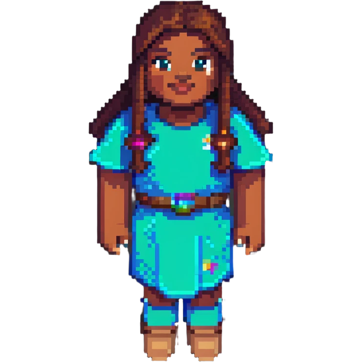Nicole Byer as a Minecraft character emoji