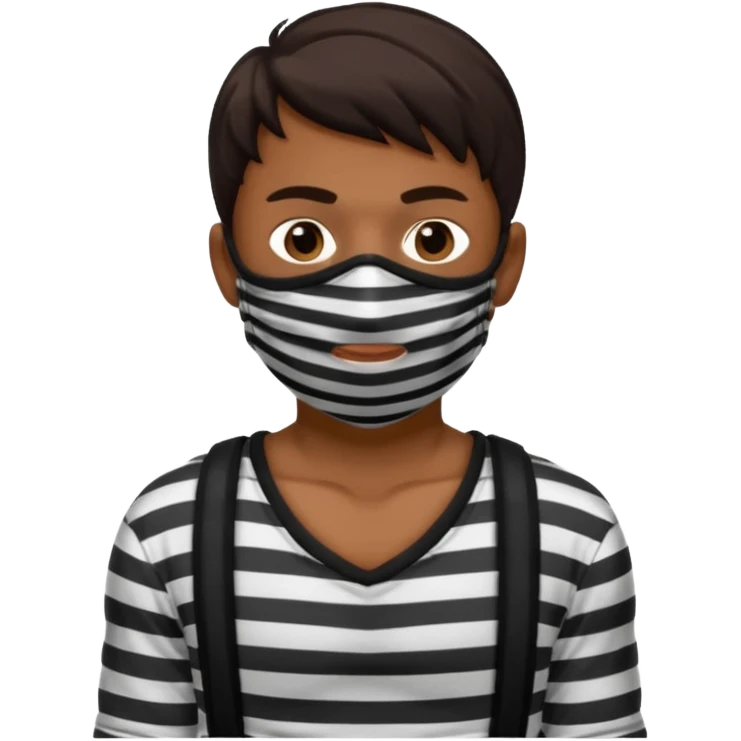 thief, with stripped shirt, facemask. emoji