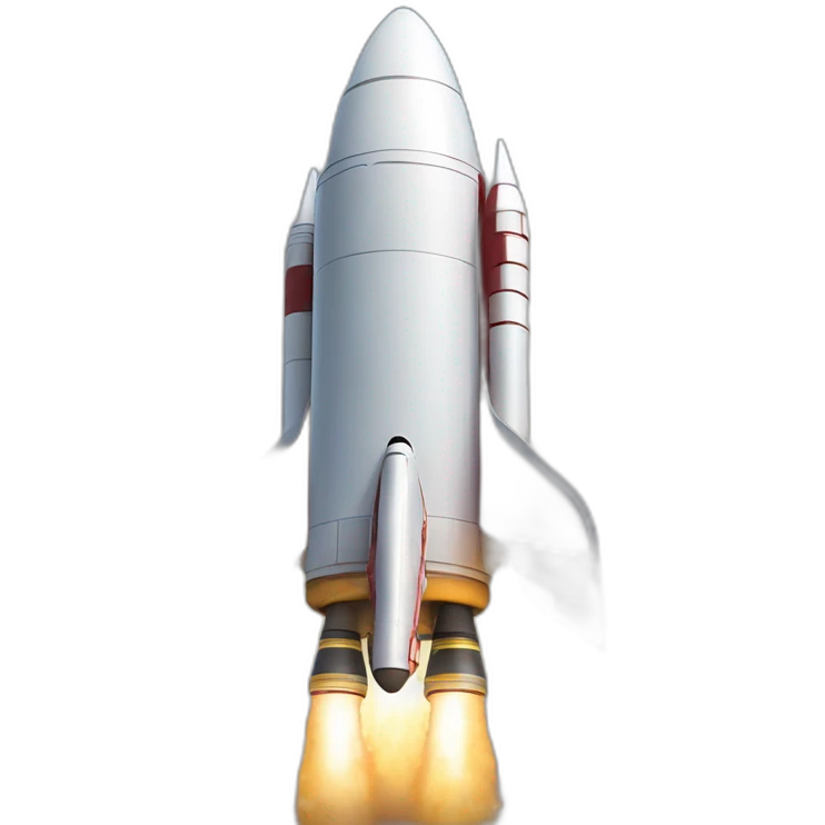 A rocketship blasting off with a minnesota loon strapped to the back emoji