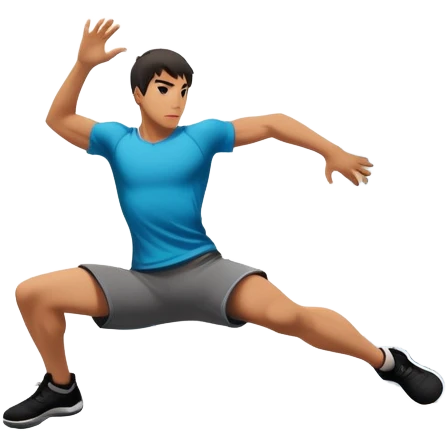 A person performing a parkour move, leaping between buildings or scaling a wall with agility and precision. The scene captures dynamic motion, showcasing strength, flexibility, and the thrill of urban acrobatics against an urban cityscape backdrop. emoji