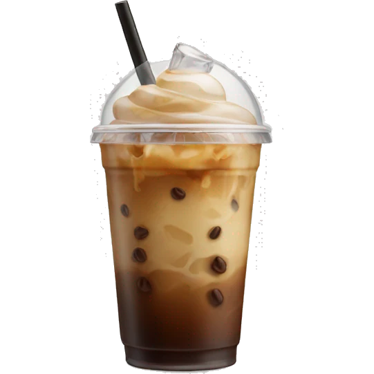 Iced coffee with a now emoji