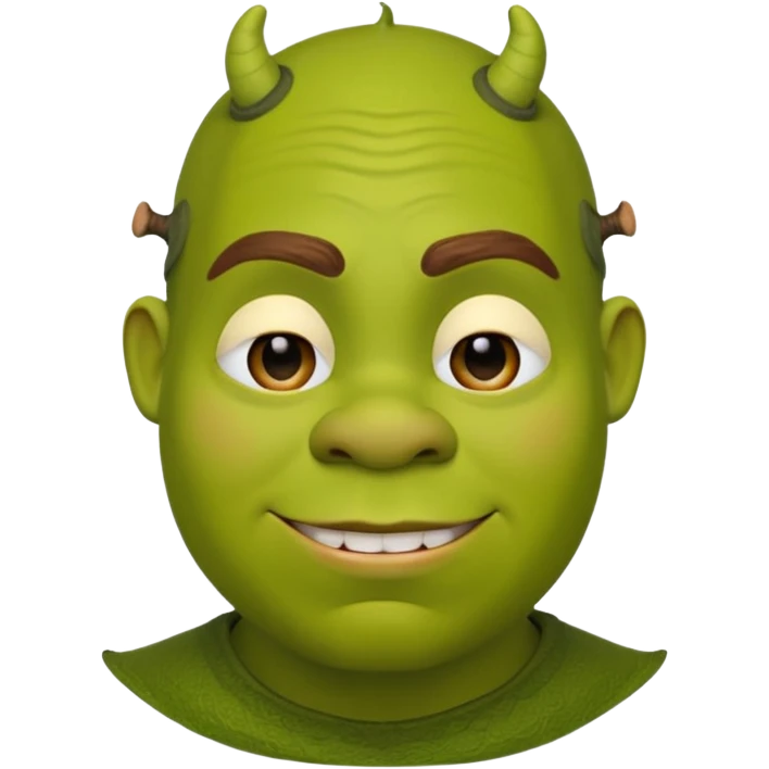 Shrek emoji face showing a 🤨 emoji