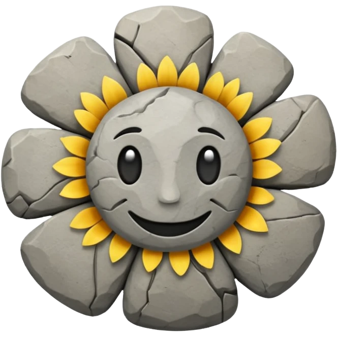 a flower made of smiling rocks emoji