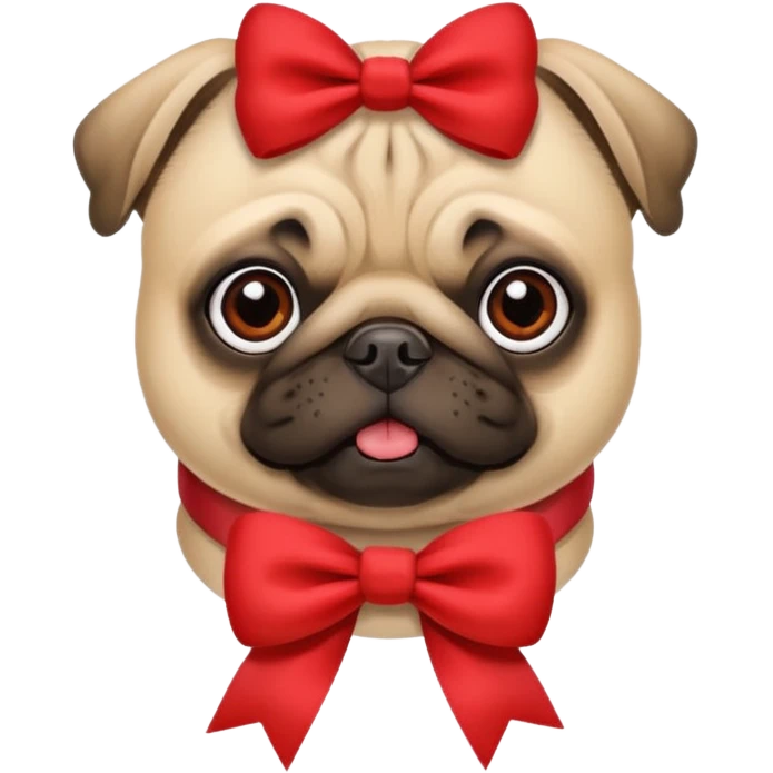 Pug com láço emoji