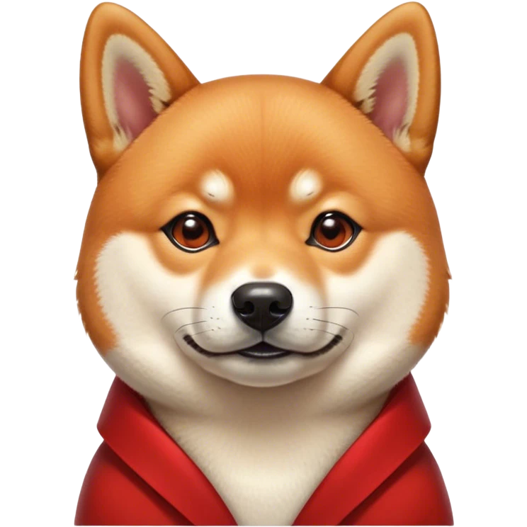 Cinematic Noble Shiba Inu Portrait Emoji, Poised and regal, with a compact, agile build and a well-groomed coat of vibrant red with a creamy underbelly, deep-set soulful brown eyes, Simplified yet sharp and sophisticated features, highly detailed, glowing with a soft, dignified glow, high shine, intelligent and spirited, stylized with an air of elegance, focused and attentive, soft glowing outline, capturing the essence of a watchful and confident companion, so majestic it feels as though it could prance out of the screen with effortless authority! emoji