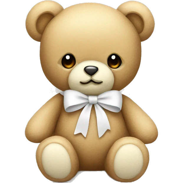 Beige teddy with a white bow emoji