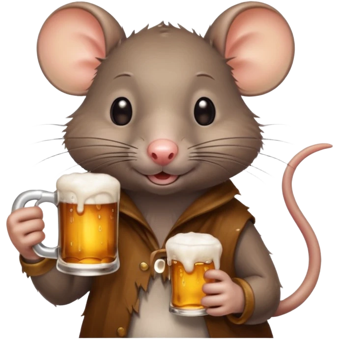 Rat drinking beer emoji