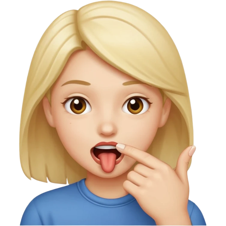 Biting on finger in a flirtairous way emoji