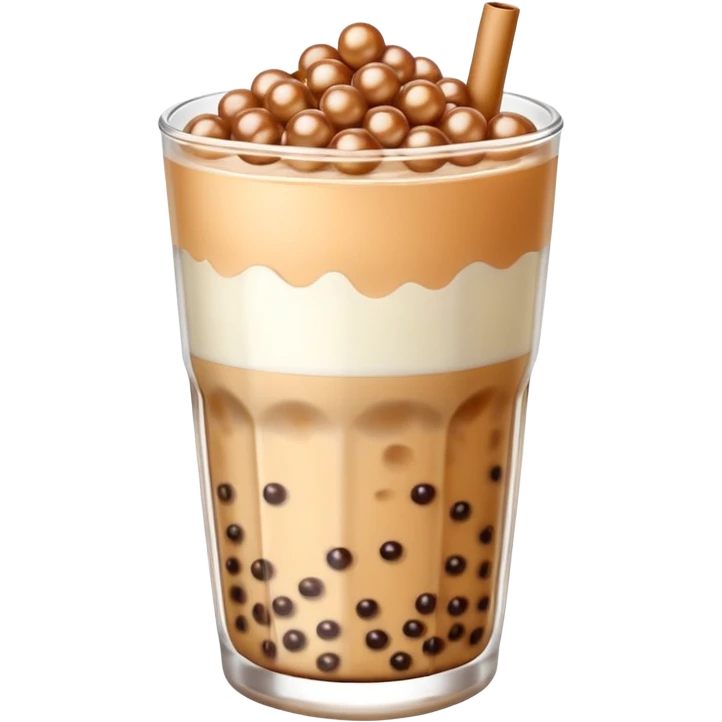 milk tea with tapioca pearls emoji