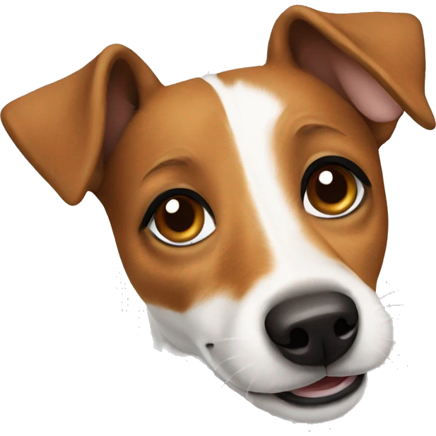 Jack Russell dog with brown eyes running emoji
