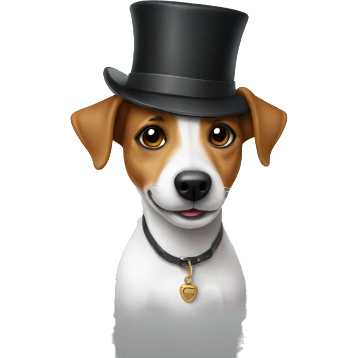 Jack Russell dog with a hat emoji