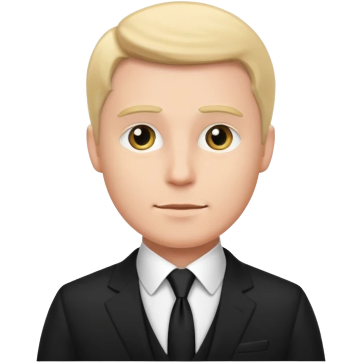 a white man in a black suit emoji