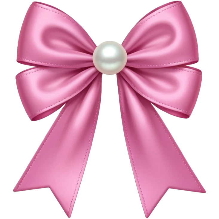 Pink bow with hanging pearl emoji