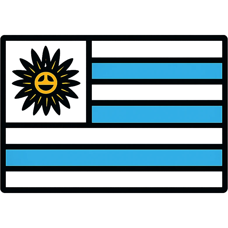bandera uruguaya simple sin texto icono emoji