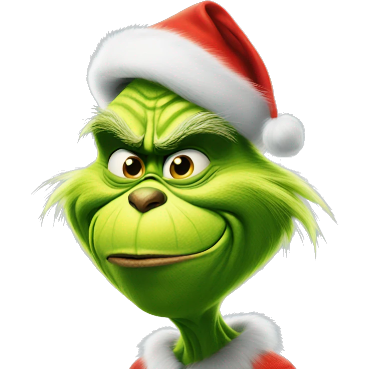 The grinch with Santa hat emoji
