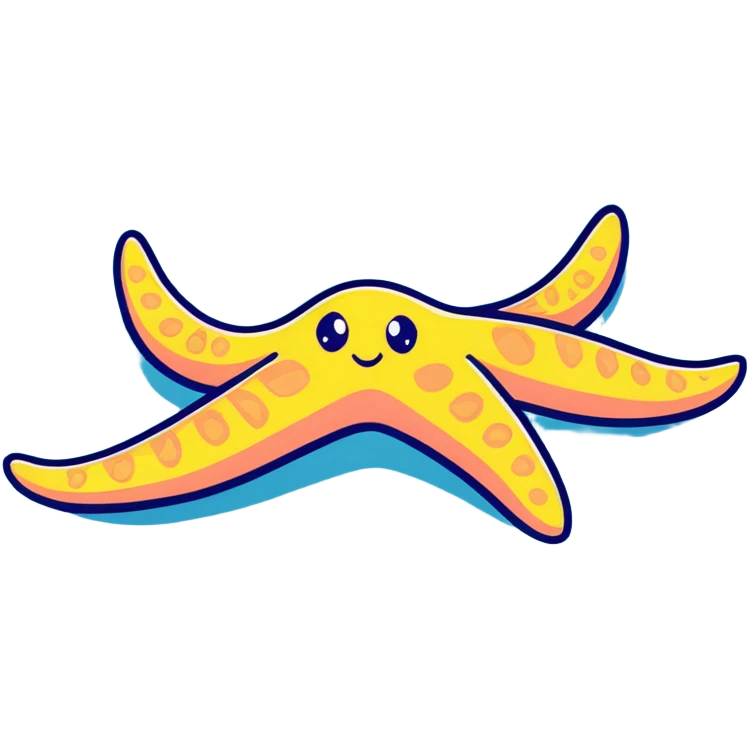 Cute orange sea star with five arms emoji