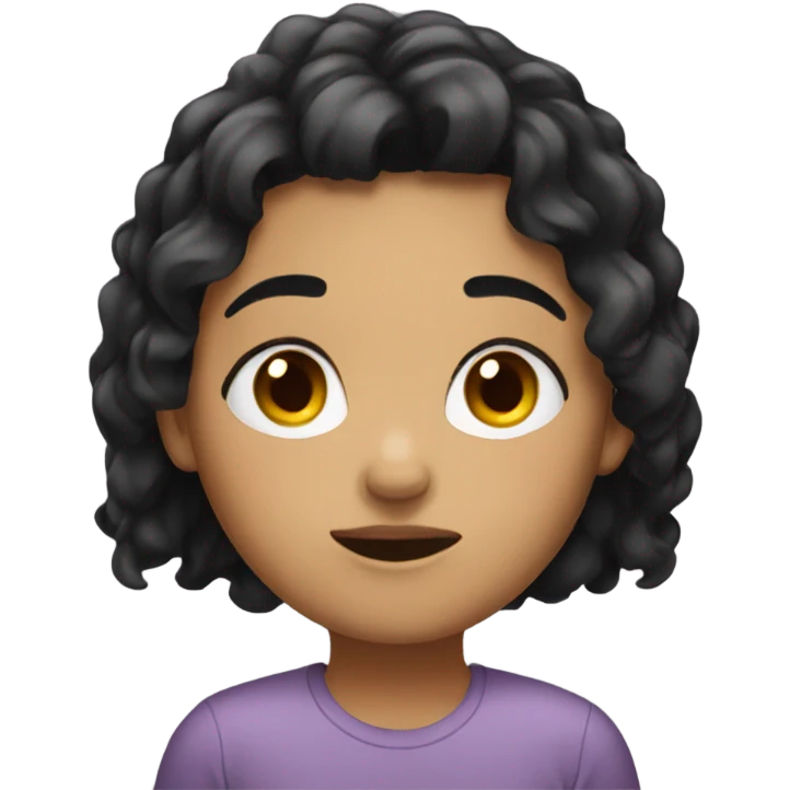 Tired girl black hair emoji