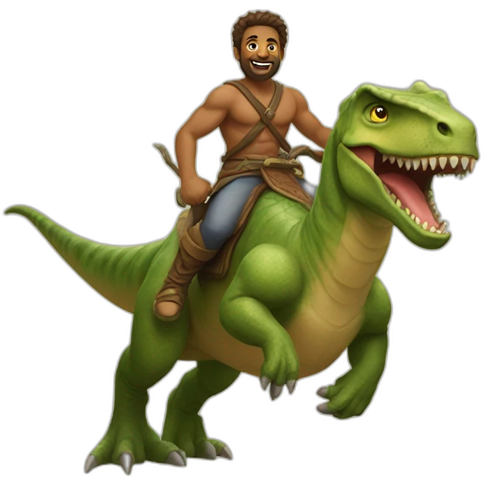 god riding a dinosaur emoji