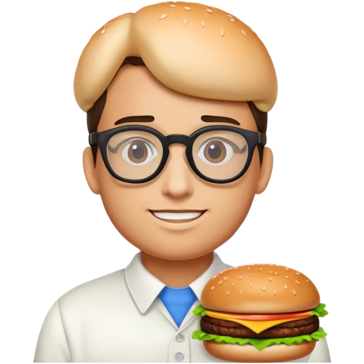 Hanburger mixed with a nerd emoji