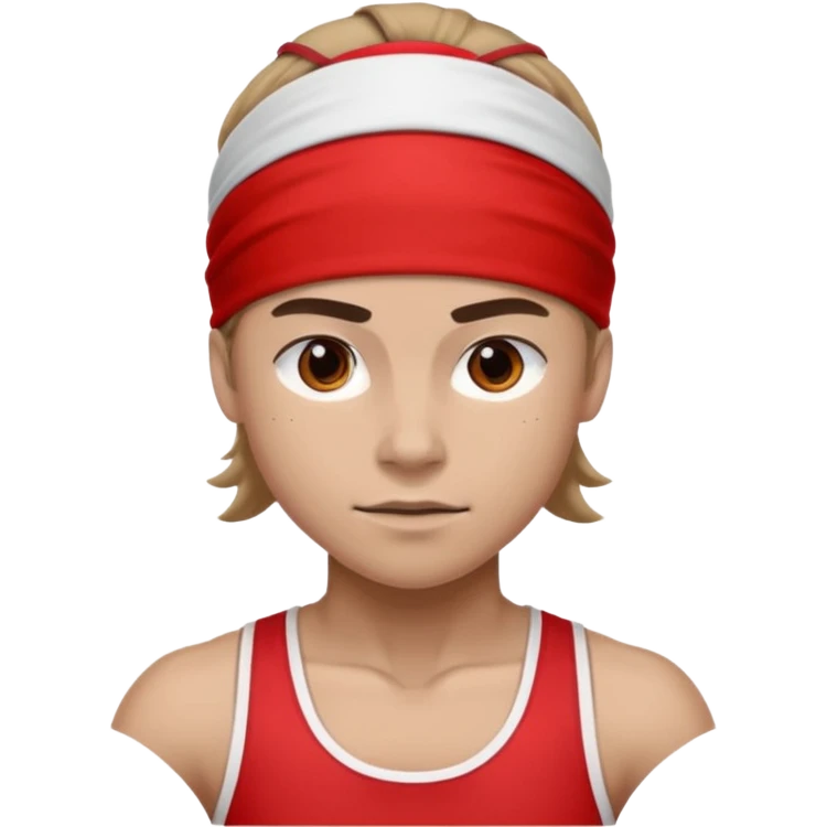 athlete with red headband emoji