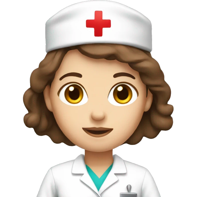 Brown hair nurse emoji