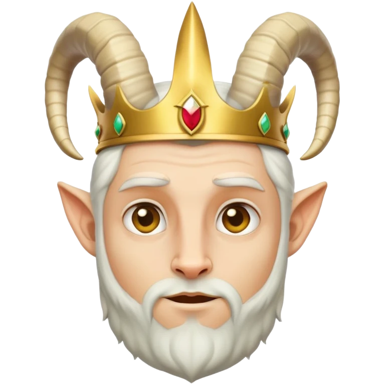 man with goat horns wearing a crown emoji