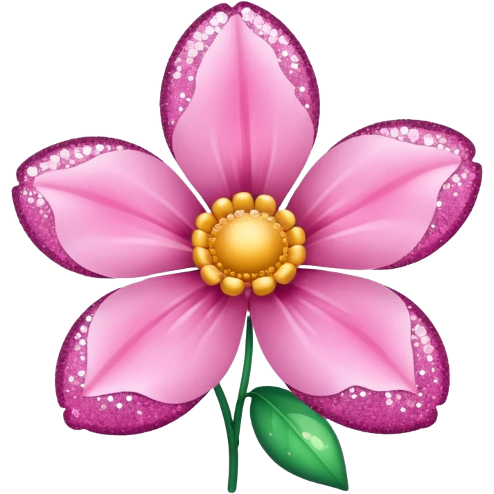 glitter pink flower emoji
